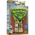 Star Wars Yoda servise - frokostsett i plast - tallerken, kopp og skål som kan stables til figur